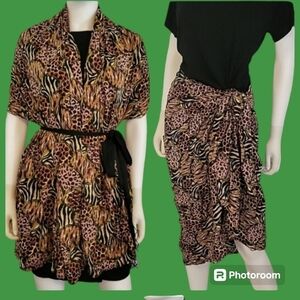 African JUNGLE Mixed Leopard Cheetah Print Blanket Wrap Stole Sarong Cover-up